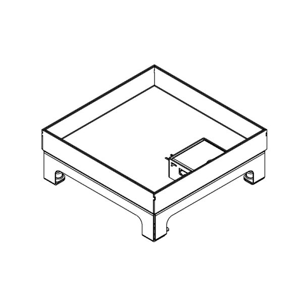 Produktbild UBD 217 301  -  Unterflur-Bodendose UBD 210 small inkl. Deckel mit Kante, geschlossen, 30mm Vertiefung und 1 Schnurauslass